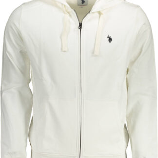 US POLO ASSN. MEN'S WHITE ZIP-UP SWEATSHIRT