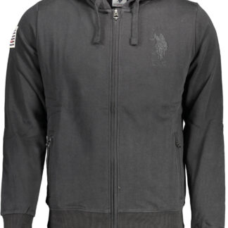 US POLO ASSN. MEN'S BLACK ZIP-UP SWEATSHIRT