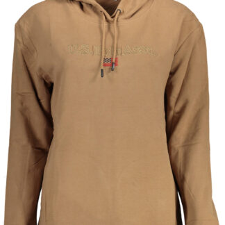 US POLO ASSN. WOMEN'S BROWN ZIP-UP SWEATSHIRT