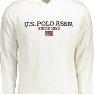 US POLO ASSN. MEN'S WHITE ZIP-UP SWEATSHIRT